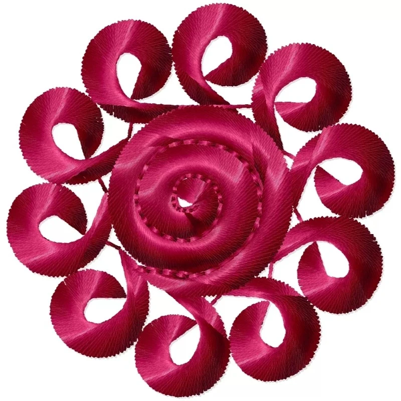 2X2 Small Circle Floral Machine Embroidery