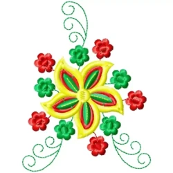 4x4 Embroidery Floral Design Pattern