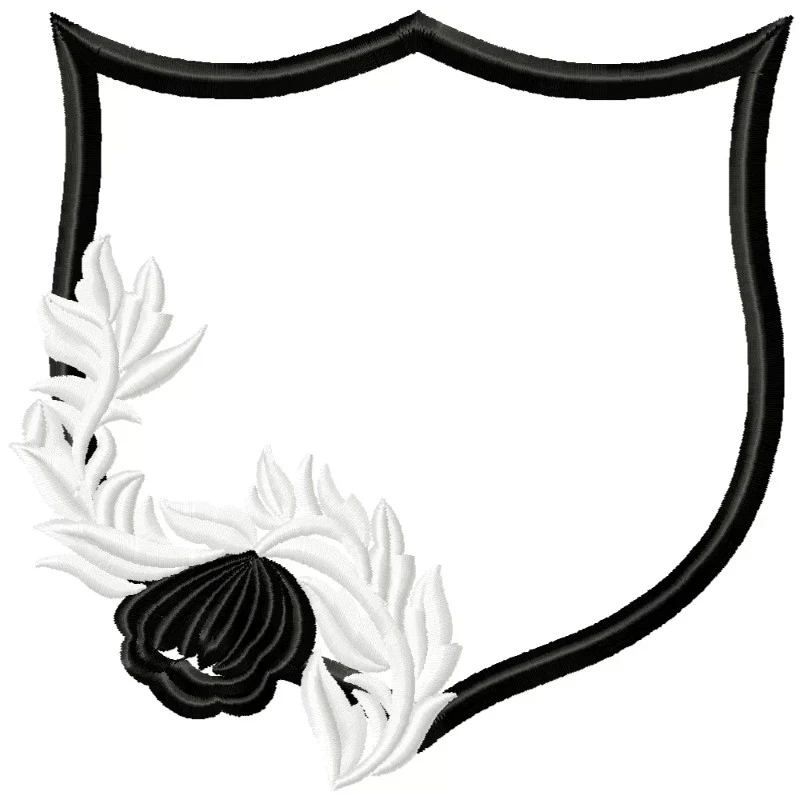 5x7 Black Frame Outline With Floral Embroidery