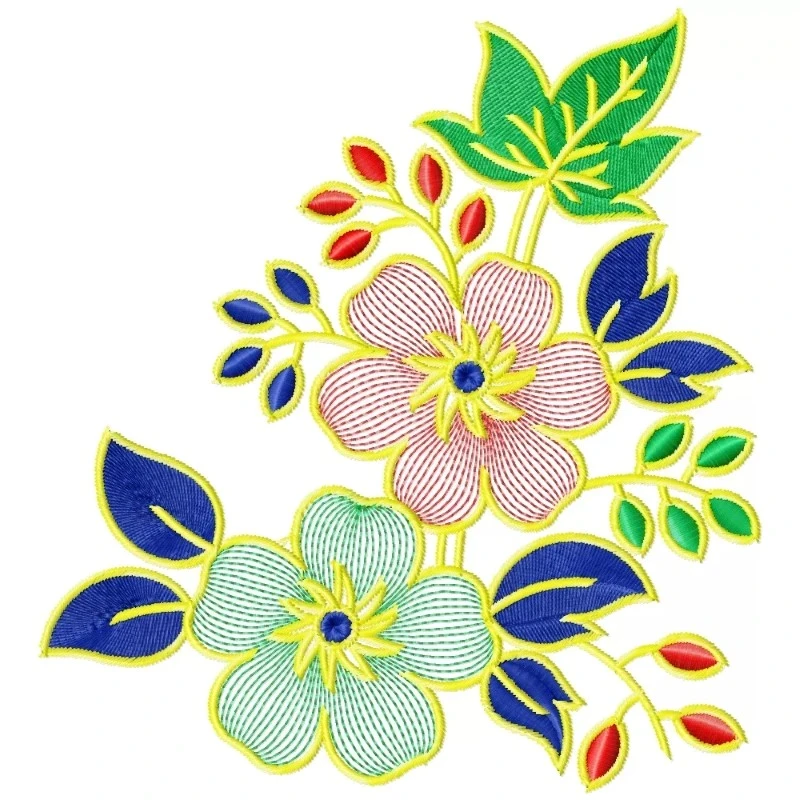 8X8 Hibiscus Large Floral Machine Embroidery