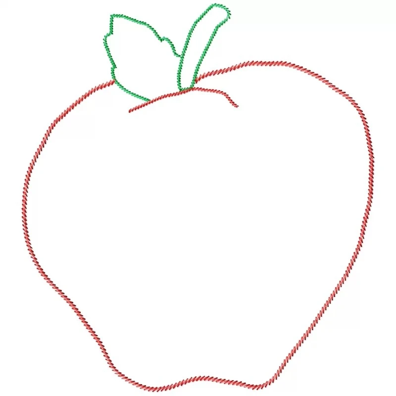 Apple Outline Embroidery Design