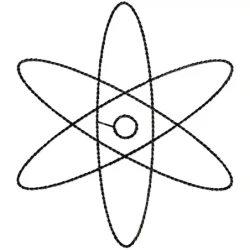 Atom Outline Embroidery Design