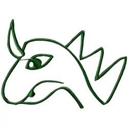 Baby Dragon Head Outline Embroidery