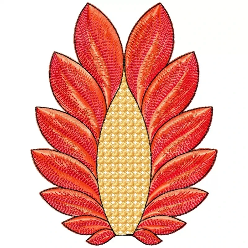 Beautiful Abstract Leaf 5x7 Embroidery Design