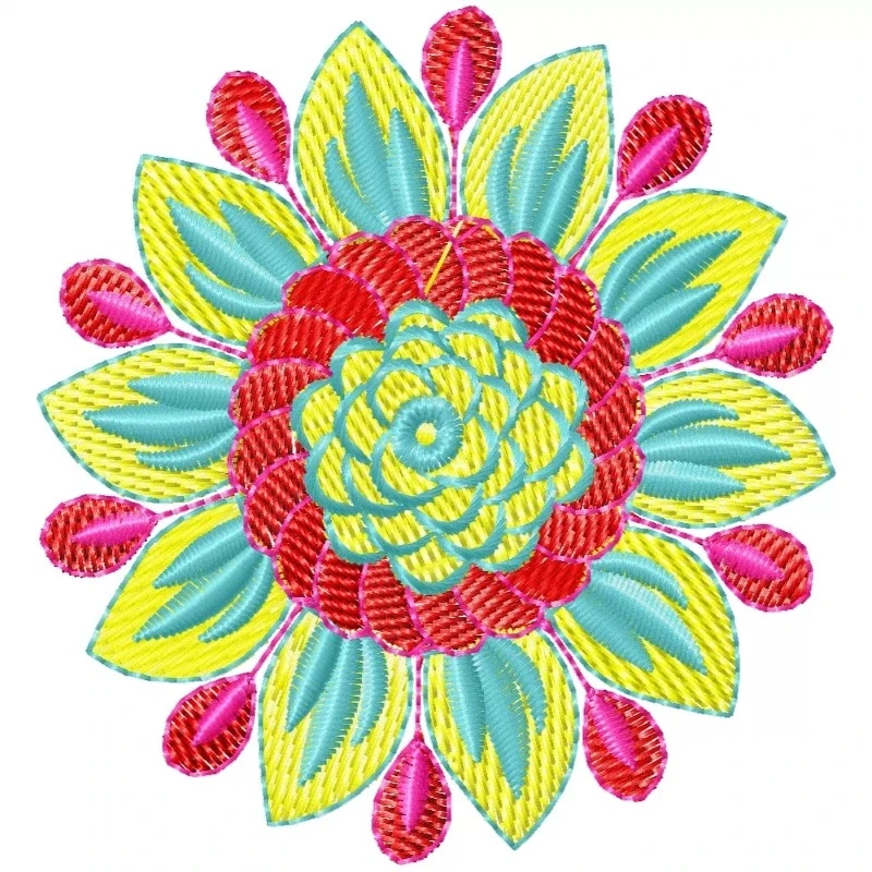 Beautiful Floral Machine Embroidery Design