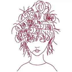 Black Sitches Women Hair Salon Embroidery Design