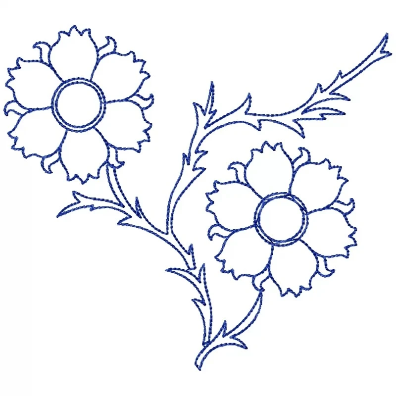 Black Stitches Blue work designs freebie