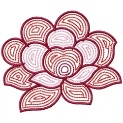 Black Stitches Flower Outline Embroidery Design