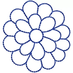 Black Stitches Outline 2x2 Flower Designs