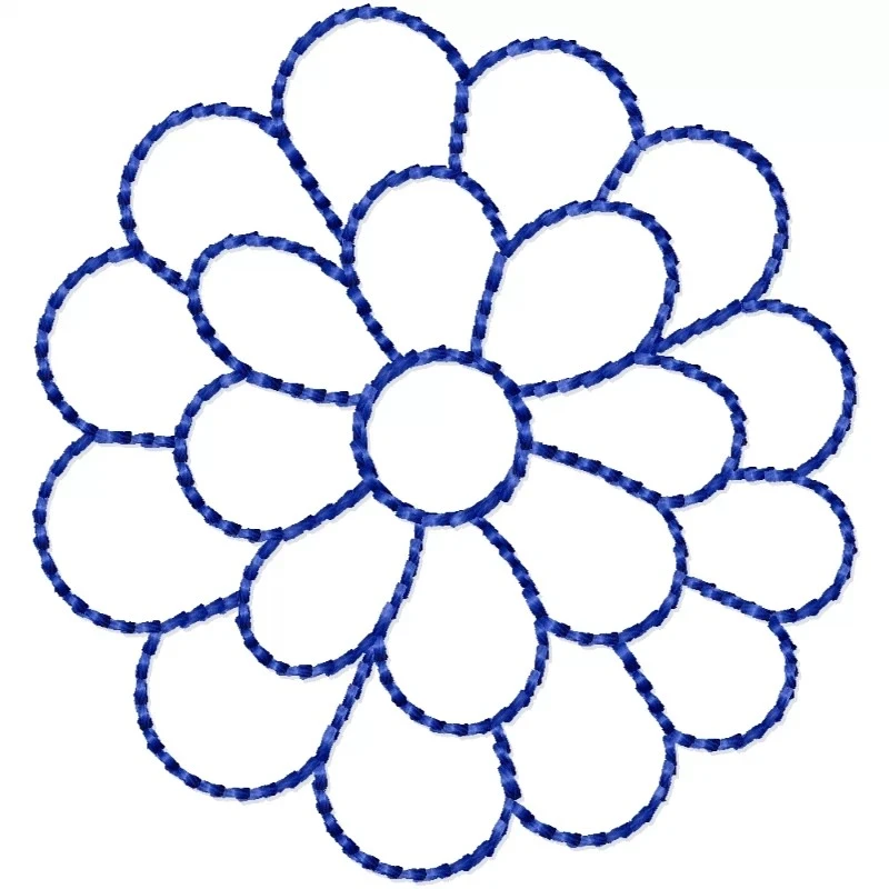 Black Stitches Outline 2x2 Flower Designs