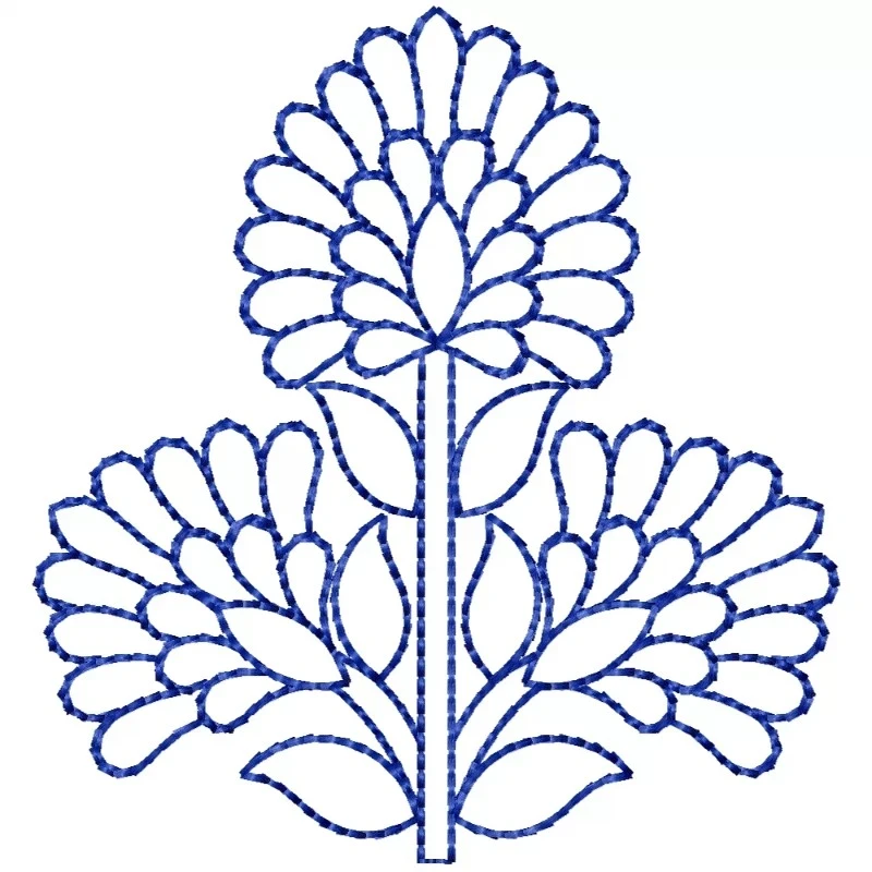 Black Stitches Outline Embroidery Design Freebie