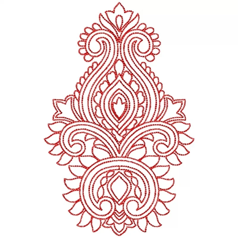 Black Stitches Outline Embroidery Design