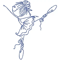 Black Stitiches Bluework Sticky Ballerinas Designs