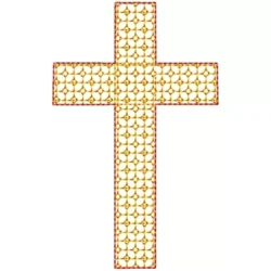 Block Motif Filled Cross Embroidery Design