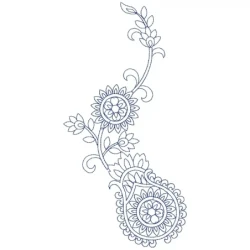 Blue work floral pot designs