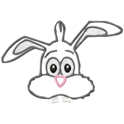 Cartoon Raccon Face Outline Machine Embroidery