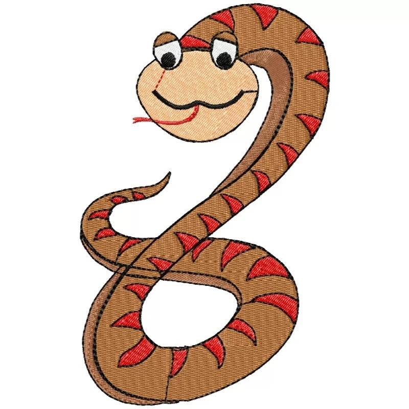 Cartoon Sanke Embroidery Design