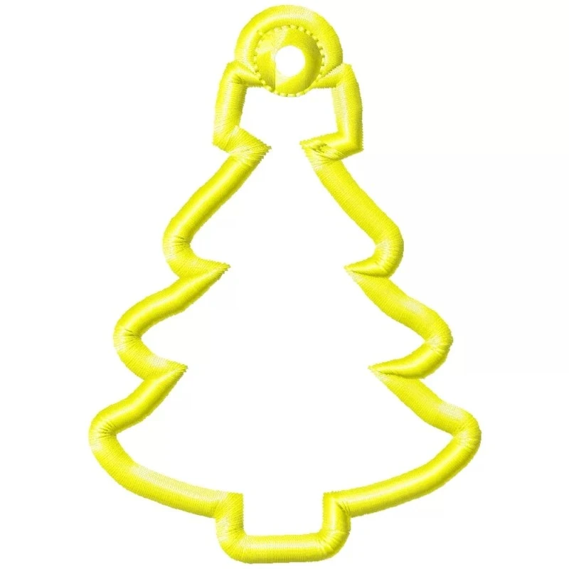 Chrtimas Xmas Tree Outline Ornament Embroidery Design
