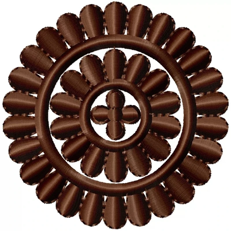 Circle Floral Indian Butta Machine Embroidery Design