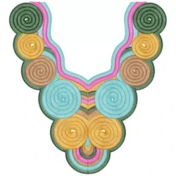 Circles Neckline Embroidery Design