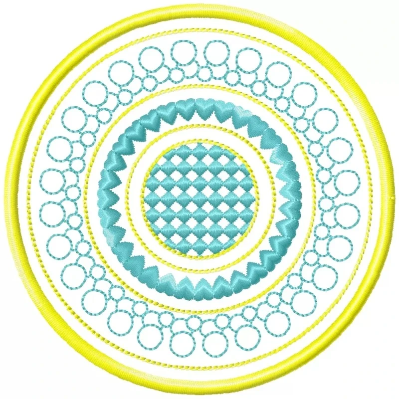 Coaster Circle Filled With Mitif Embroidery4x4