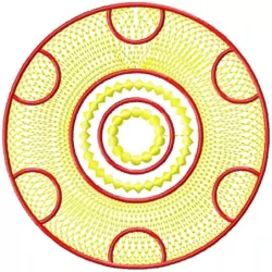 Coaster Motif Filled Circle 4x4 Embroidery Design