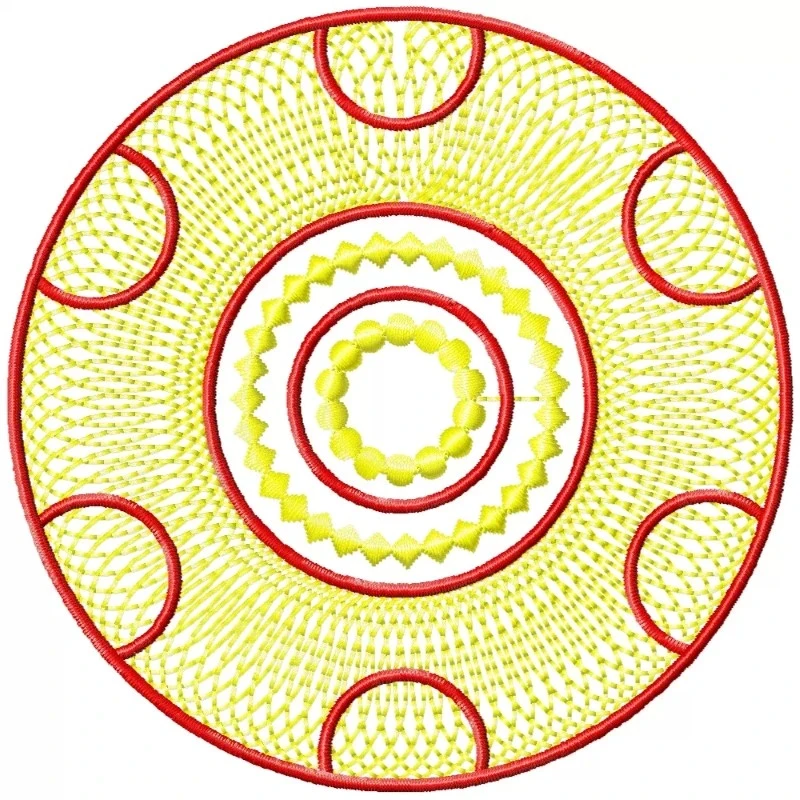 Coaster Motif Filled Circle 4x4 Embroidery Design