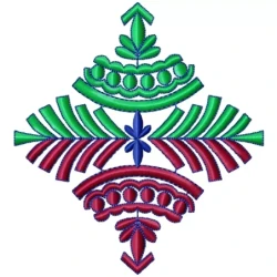 Colorful Abstract Leaves Embroidery Design