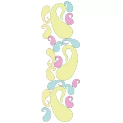 Colorful Filled Paisley Allover Embroidery Design