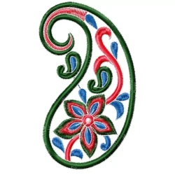 Colorful Flower Paisley Embroidery Design