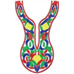Colorful Mango Emboridery Neckline Design