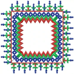 Colorful Square Frame Block Embroidery Design