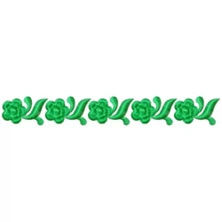 Continous Flower With Leaf Embroidery Border Design
