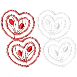 Continous Hearts Seamelss Embroidery Design
