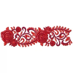Continous Rose Embroidery Border Pattern