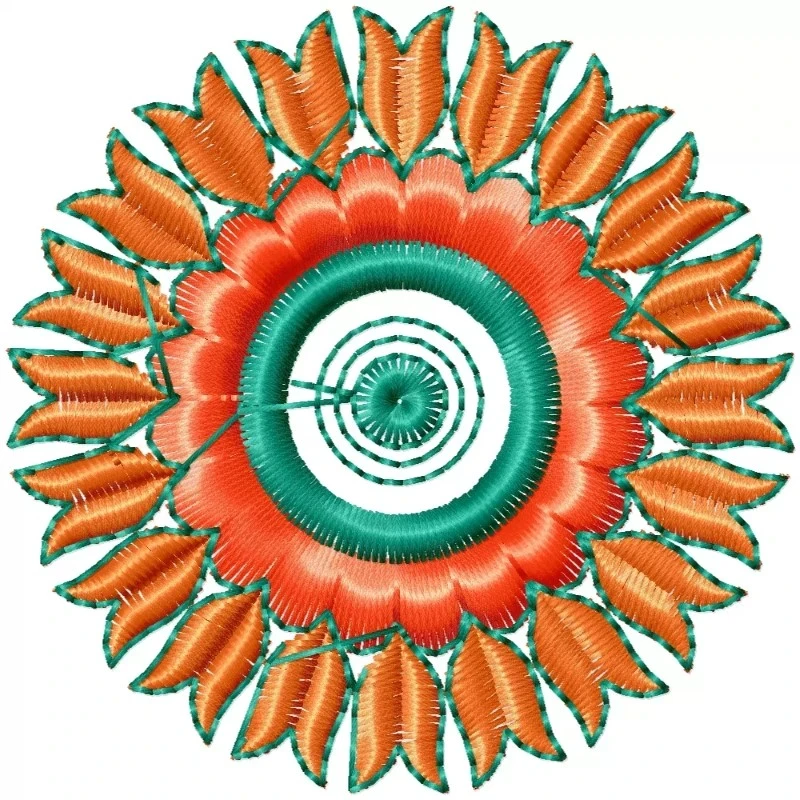 Decor Circle Floral Machine Embroidery Design