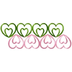 Double Hearts Embroidery Border Design