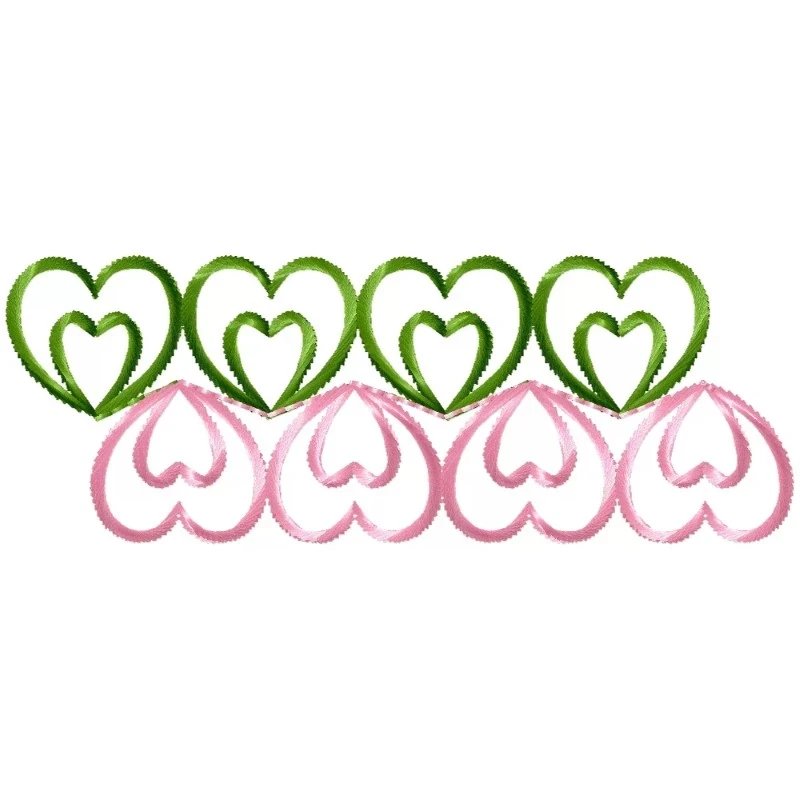 Double Hearts Embroidery Border Design