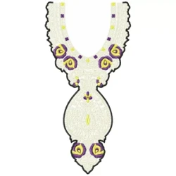 Elegant Indian Neckline Machine Embroidery Design