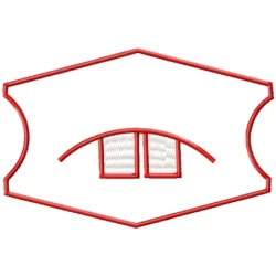 Face Mask With Teeth Outline Embroidery Design