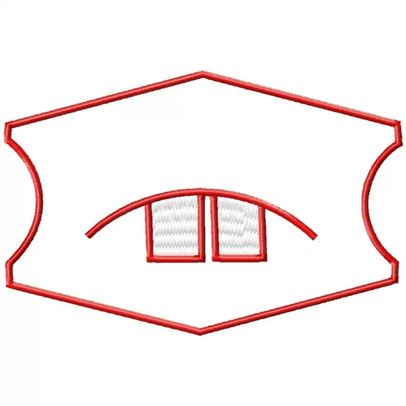 Face Mask With Teeth Outline Embroidery Design