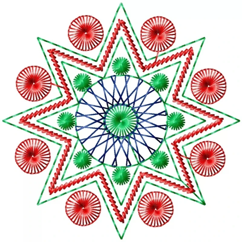 Fantasy Flower Outline Embroidery Design