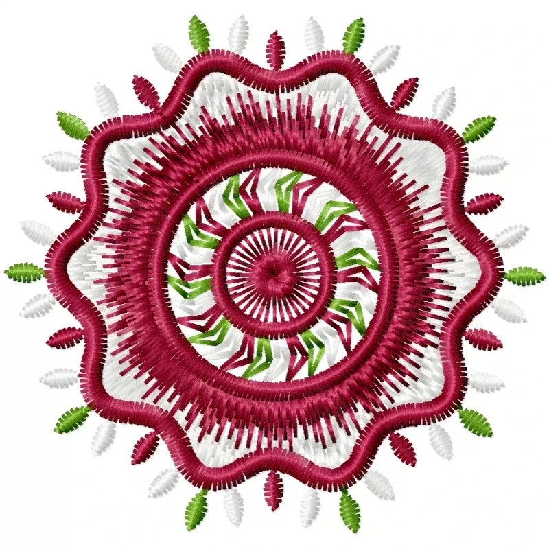 Filled Circle Design Embroidery For Machine