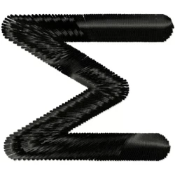 Filled Sigma Symbol Embroidery Design