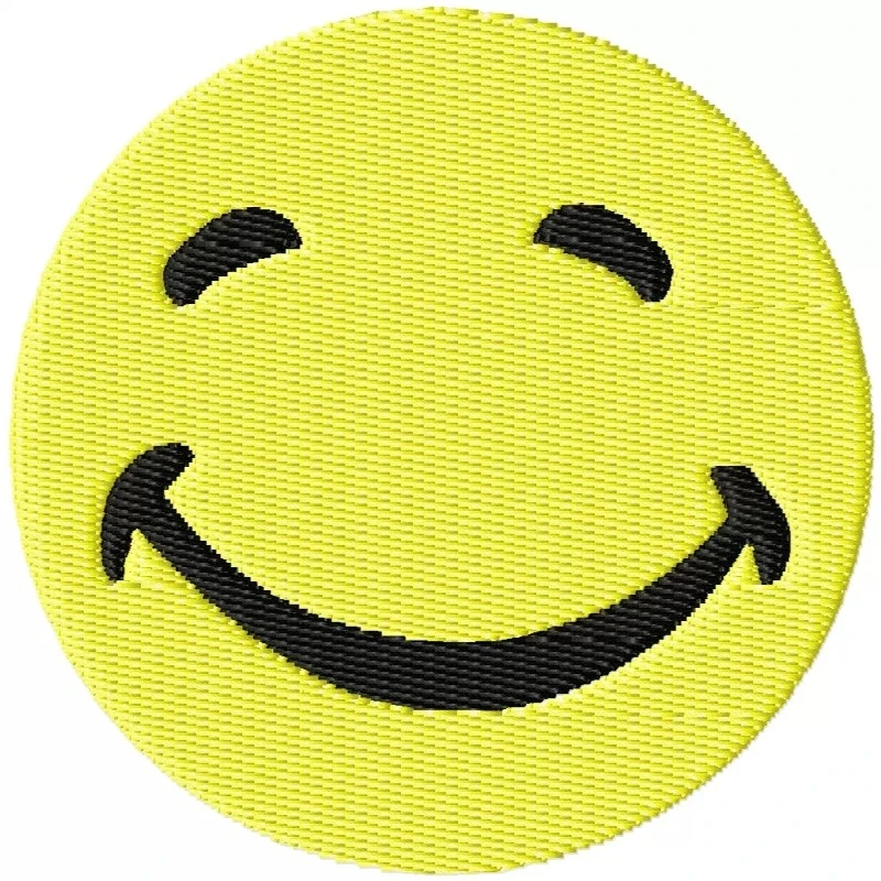 Filled Similing Face Embroidery Design