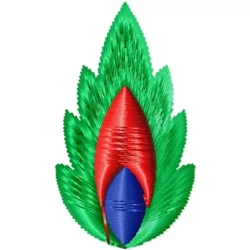 Fire Flame Inspired Floral Embroidery Design