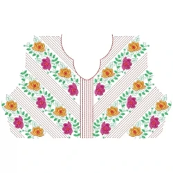 Floral Choli Neckline Embroidery Design