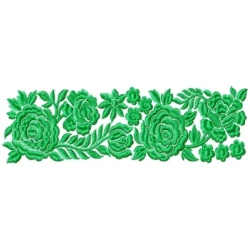 Floral Rose Embroidery Border Pattern Continous