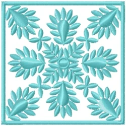 Floral Square Block Embroidery Design