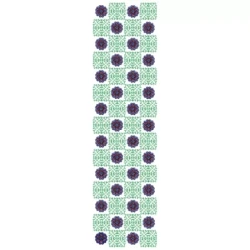 Floral Square Block Outline Allover Embroidery Design